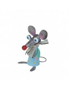 Maus hellblau Höhe 23 cm