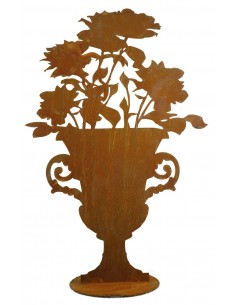 Silhouette einer Deko Amphore mit Rosen für Barock Deko