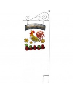 Stecker "Willkommen" Hahn doppelseitig Höhe 119 cm