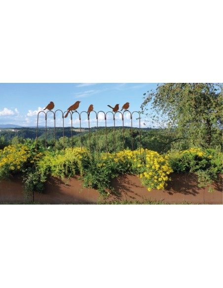 Zaunelement mit Vögeln in Rostoptik verschiedene Varianten