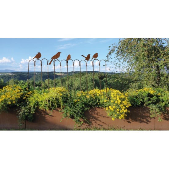 Zaunelement mit Vögeln in Rostoptik verschiedene Varianten