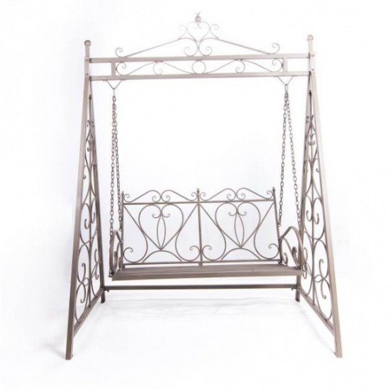 Hollywoodschaukel klassisch aus Metall - stabiles Gestell