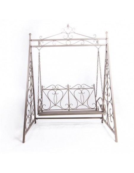 Hollywoodschaukel klassisch aus Metall - stabiles Gestell  Hollywoodschaukel klassisch aus Metall - stabiles Gestell