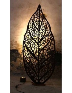 Edelrost Blatt "Botanico" flach mit Rohr Höhe 160cm Gartendeko Dekoration Rost 2