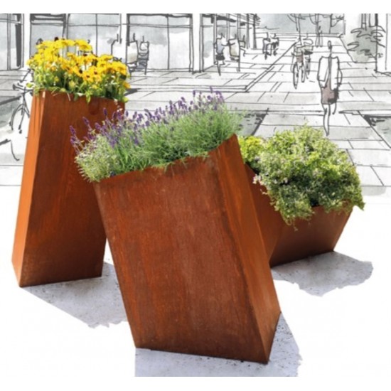 Topf "Windschief" unten geschlossen Höhe vorne 83 cm 
