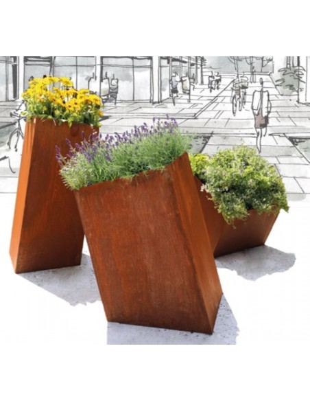 Topf "Windschief" unten geschlossen Höhe vorne 83 cm 