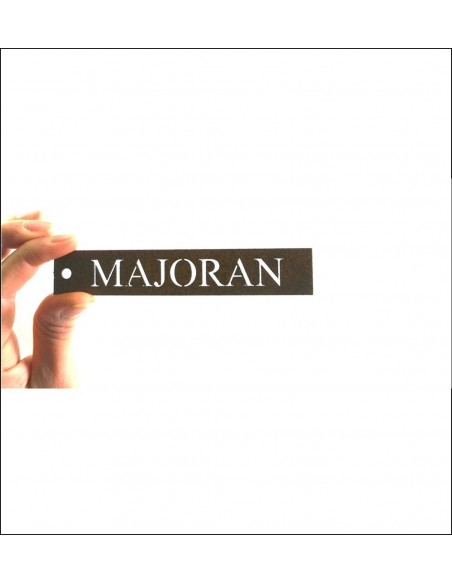 Kräuterschild Majoran aus Metall zum Aufhängen oder als Kräuterstecker mit Edelrost  Kräuterschild Majoran aus Metall zum Aufhängen oder als Kräuterstecker mit Edelrost