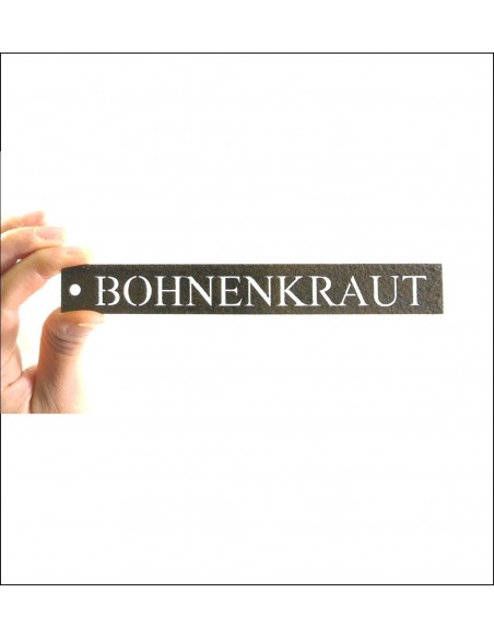 Kräuterschild Metall Bohnenkraut - Kräuterstecker rost - Kräuterschilder für Küchenkräuter und Kräutergarten