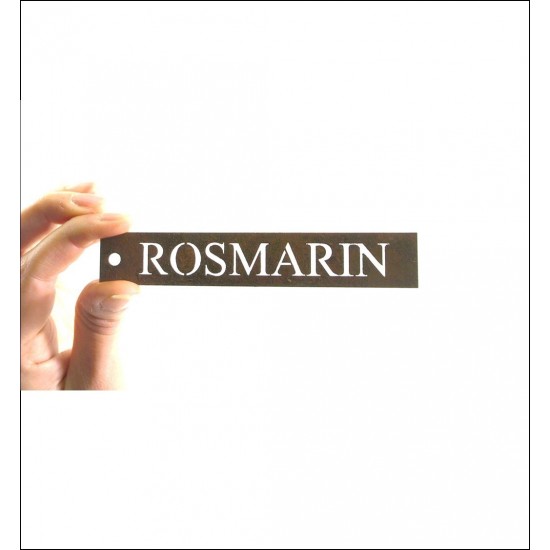 Kräuterschild Rosmarin Kräutergarten mit Kräuterschilder aus Metall gestalten 