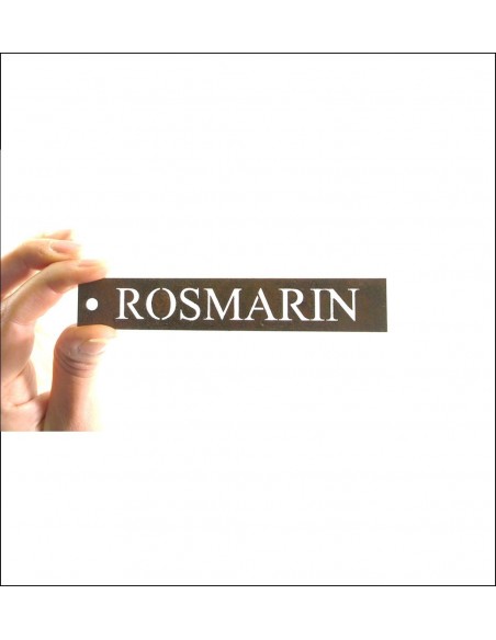 Kräuterschild Rosmarin Kräutergarten mit Kräuterschilder aus Metall gestalten 