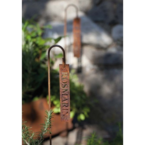 Kräuterschild Rosmarin Kräutergarten mit Kräuterschilder aus Metall gestalten 