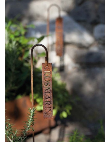 Kräuterschild Rosmarin Kräutergarten mit Kräuterschilder aus Metall gestalten 