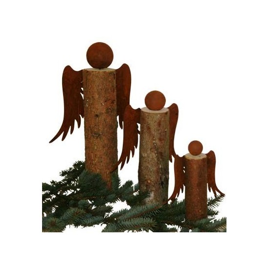 Kaminholz Engel Bastelset - Gr. 0 - Höhe 15 cm - zum Holzengel basteln 3-teilig- Set Mit