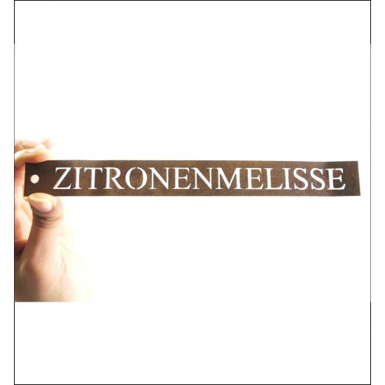 Kräuterschild Zitronenmelisse Kräuterschilder aus Rost und Metall selber machen und basteln