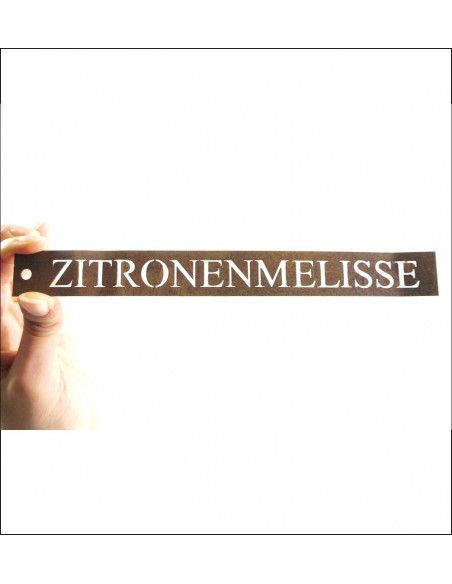 Kräuterschild Zitronenmelisse Kräuterschilder aus Rost und Metall selber machen und basteln
