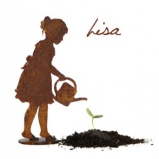 gießendes Mädchen Lisa Höhe 13 cm - Gartenstecker und Stecker für Hochbeete