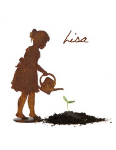 gießendes Mädchen Lisa Höhe 13 cm - Gartenstecker und Stecker für Hochbeete