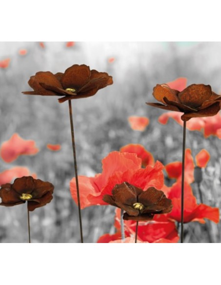 Deko Mohn mit Goldmitte Ø ca. 15 cm - Blumendeko für den Garten, Hochbeete, Erde Deko Mohn mit Goldmitte Ø ca. 15 cm - Blumendeko für den Garten, Hochbeete, Erde
