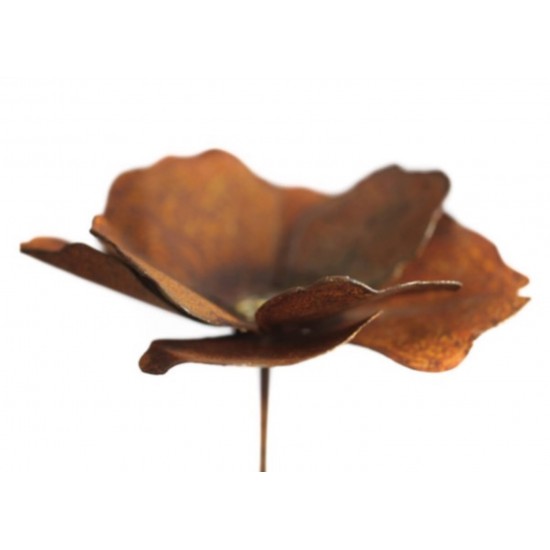 Deko Mohn mit Goldmitte Ø ca. 15 cm - Blumendeko für den Garten, Hochbeete, Erde