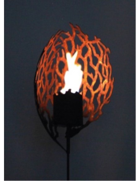 Korallenfackel mit Hülse mit Stab - Maritime Deko für den Garten 