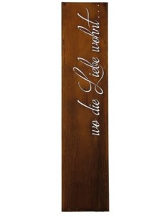 Deko Gartenstele mit Spruch "Wo die Liebe wohnt" Höhe 200 cm - Deko für den Außenbereich