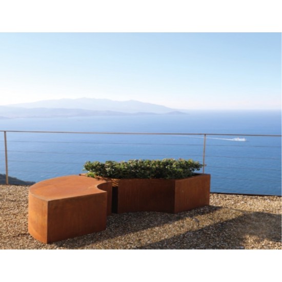 Deko Sitzbank für den Garten Höhe 45 cm - Edelrost Wohndesign