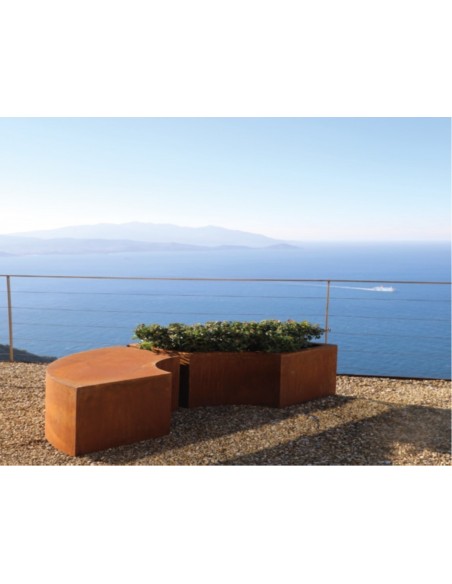 Deko Sitzbank für den Garten Höhe 45 cm - Edelrost Wohndesign