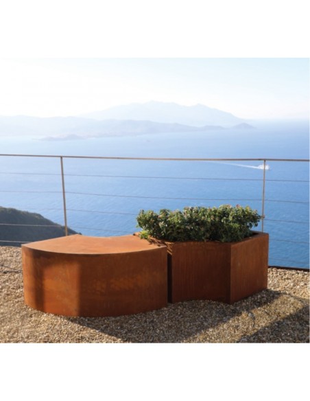 Deko Sitzbank für den Garten Höhe 45 cm - Edelrost Wohndesign