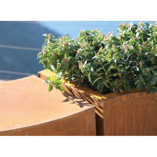 Deko Sitzbank für den Garten Höhe 45 cm - Edelrost Wohndesign