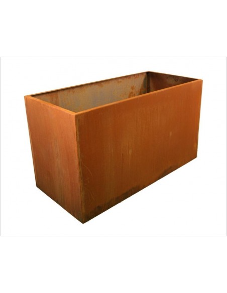 stabiles Metall Hochbeet mit Edelrost Patina - moderne Gartengestaltung mit Rost - kein Cortenstahl kein Bausatz