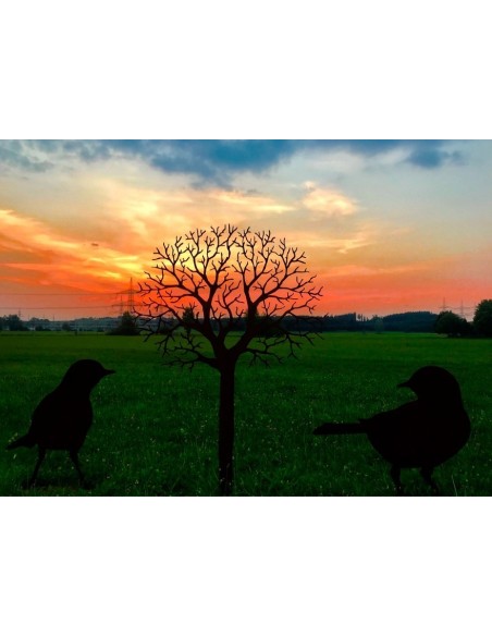 Edelrost Amsel "Blackbird 2" - XXL Vogelfiguren aus Metall, Gartenfiguren, Tierfiguren