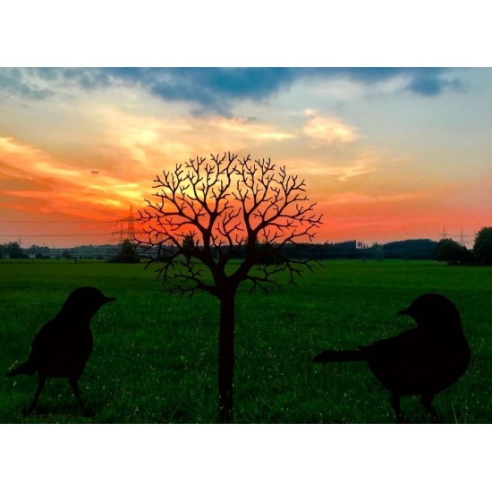 Edelrost Amsel "Blackbird 1" - Vogelfiguren aus Metall, Tierfiguren, Figuren aus Metall