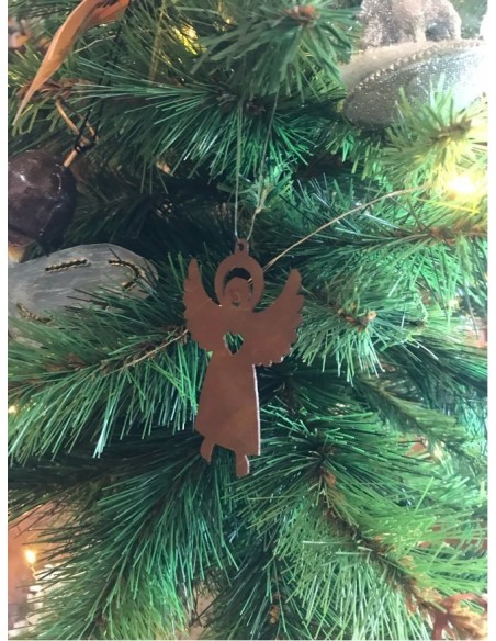 Christbaumschmuck Engel mit Herz Deko aus Metall und aus Edelrost Weihnachtsdeko Winterdeko