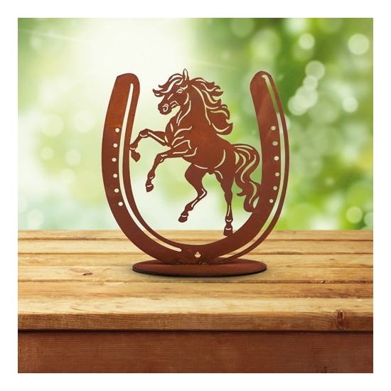Geschenk für Reiter - Hufeisen mit Pferd in der Mitte