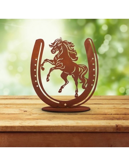 Geschenk für Reiter - Hufeisen mit Pferd in der Mitte
