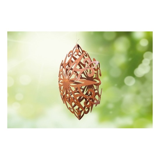 Gartendeko Rost Flocke 5 Schneekristall gebogen Ø 20 cm / rostige Flocke Edelrost 