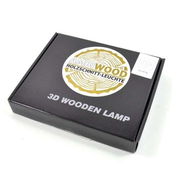 Holzlampe mit Motiv "Mond und Sterne" - LED Tischlampen Fensterbankdeko Kinderzimmerdeko Holzdeko 