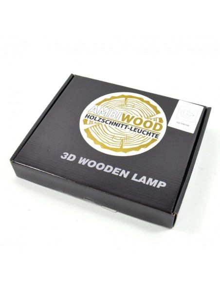 Holzlampe mit Motiv "Mond und Sterne" - LED Tischlampen Fensterbankdeko Kinderzimmerdeko Holzdeko 