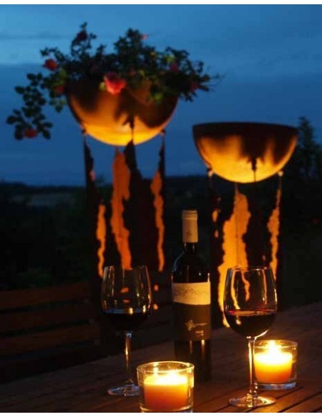 Dekosäule Taormina - 86 cm hoch - Gartendeko Rost im italienischen Stil - Rostsäule beleuchtet