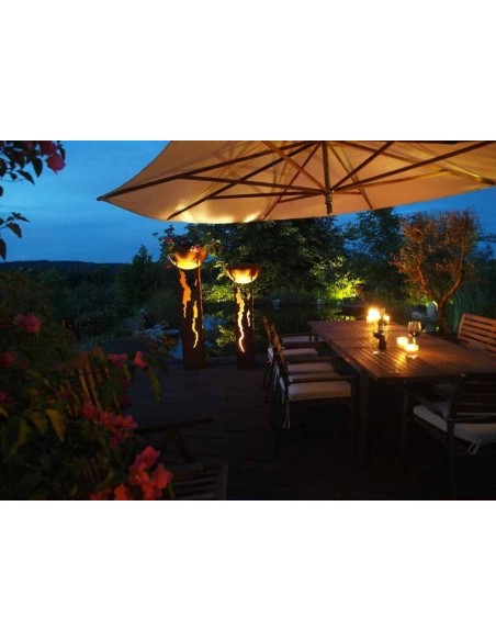 Dekosäule Taormina - 86 cm hoch - Gartendeko Rost im italienischen Stil - Rostsäule beleuchtet