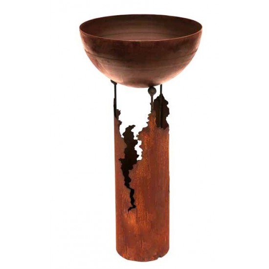 Dekosäule Taormina - 86 cm hoch - Gartendeko Rost im italienischen Stil - Rostsäule beleuchtet