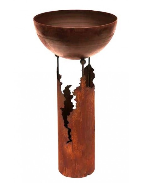 Dekosäule Taormina - 86 cm hoch - Gartendeko Rost im italienischen Stil - Rostsäule beleuchtet