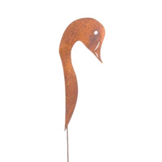 Deko Gartenstecker -Schwanenkopf-Teich und Beetdeko Tierdeko Tierstecker Schwan Metalldeko Gartendeko