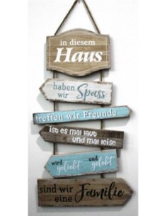 Deko Holzschild -In diesem Haus- Spruchschilder Wanddeko aus Holz Wohndeko Wohnaccessoires Cottagedeko
