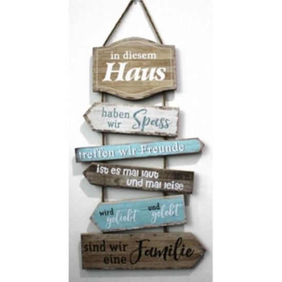 Deko Holzschild -In diesem Haus- Spruchschilder Wanddeko aus Holz Wohndeko Wohnaccessoires Cottagedeko