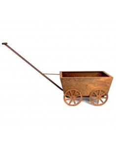 Leiterwagen zum Bepflanzen - kreative Pflanzgefäße - Metalldeko Rostdeko Blumengefäß