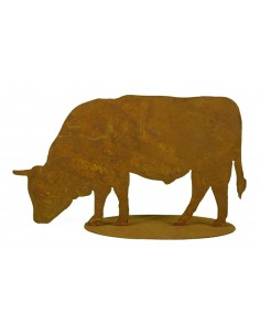 Ochse Dekofigur metall Rostoptik Gartenfigur Gartendeko Alpenländische Deko Alpen Deko Idee
