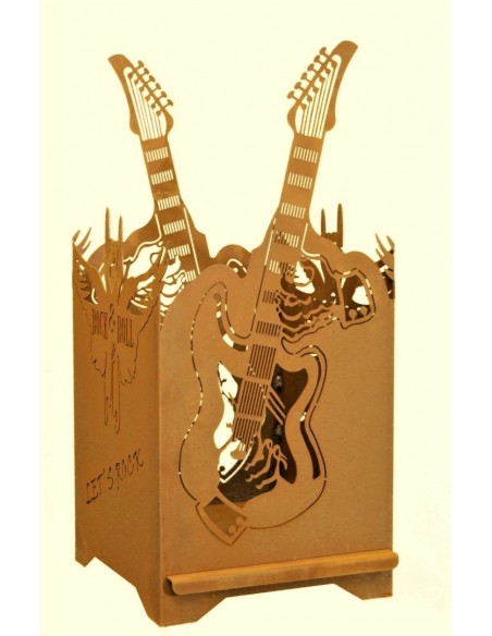 Feuerkorb für Rocker Party Let´s Rock Feuerschale als Geschenk für Musiker