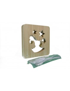 Holzlampe mit Motiv "Schaukelpferd" - LED Tischlampe, Lampen, Nachtischlampe, LED Licht, Kinderzimmerlicht, Kinderzimmerlampe 2