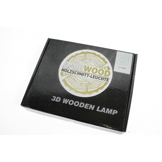 Holzlampe "Mond mit Kreisen" LED Tischlampen, Kinderzimmerlampe, Nachtischlampe, Wohndeko, Holzdeko, Licht fürs Kinderzimmer 	